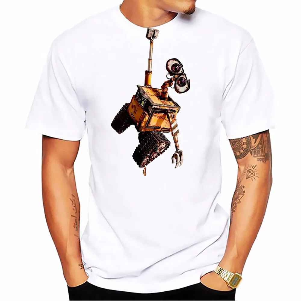 

Wall-E eve robot couple cartoon funny t shirt homme jollypeach new Breathable tshirt man Short Sleeve Plus Size T-shirt men