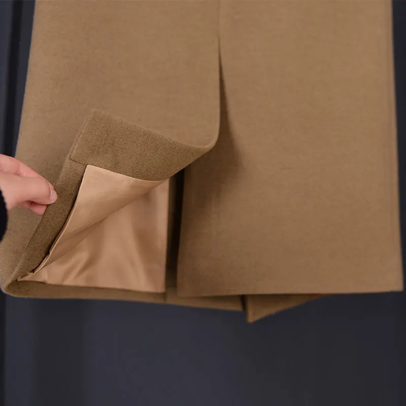 QAZXSW New Women Formal Jacket Brand Waistcoat Sleeveless Long Wool Coat OL Jacket XS~XXL Slim Sleeveless Jacket Suit Vest ZJ886