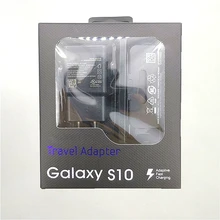

10 PCS 2 in 1 Fast Charging US/EU Plug USB Power Adapter+Type-C Cable with package For Samsung Galaxy S10 S10e Travel Charger