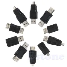 New 10Pcs/set OTG 5pin F/M Mini Changer Adapter Converter USB Male to Female Micro USB Adapter USB Gadgets Adapter Convertor