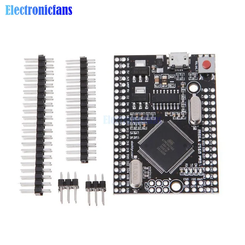 Mega2560 Pro ATmega2560-16AU USB CH340C добавьте CH340G ATMEGA2560-16AU чип с мужской Pinheaders для Arduino Mega2560 плата Модуль гибкий кабель