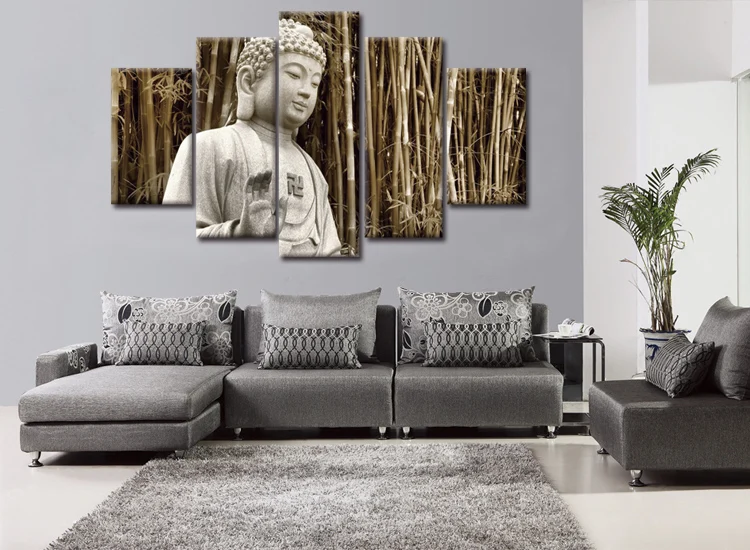 

2017 NEW framed 5 Panels Canvas Print Painting Wall Art for Wall Picture Home Decor Artwork The Buddha series WY-6