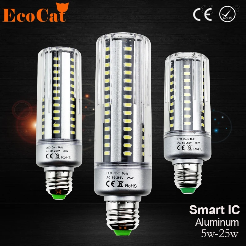 

E27 LED lamp 5W 7W 9W 12W 15W 20w 25W led corn Bulb light 220v 110v No Flicker Aluminum radiator Smart IC cold White Warm White