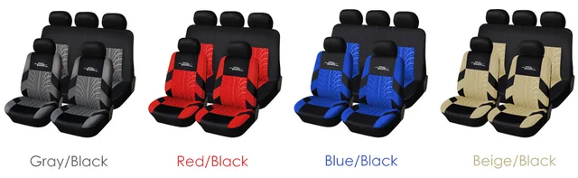 AUTOYOUTH Brand Embroidery Car Seat Covers Set Universal Fit Most Cars Covers with Tire Track Detail Styling Car Seat Protector -