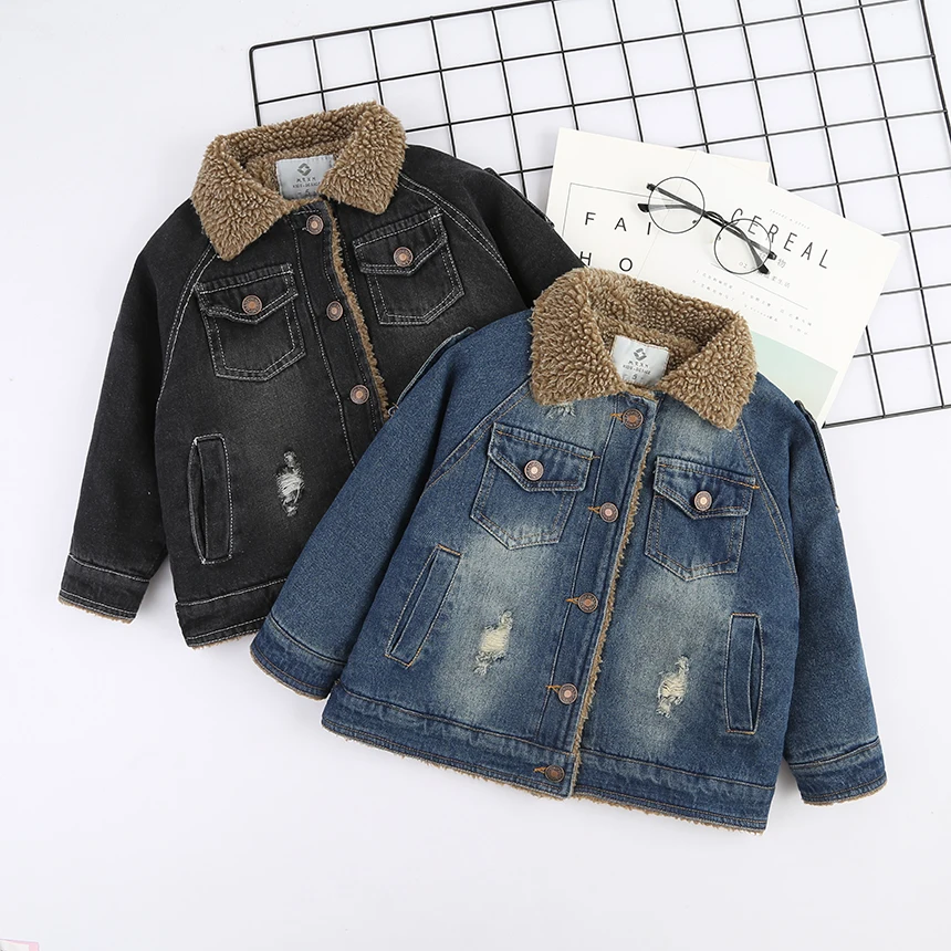 Boys Winter Jacket Kids Denim Jacket Toddler Thick Outerwear Coat