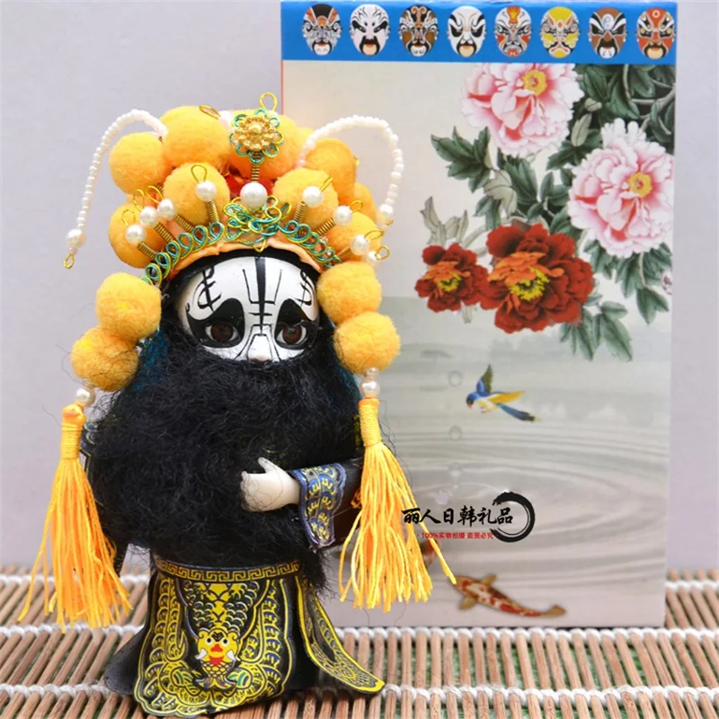 

1pcs Q version Peking Opera Blues Handmade little doll Resin Crafts Home Decoration foik crafts 15CM Genuine New Sale