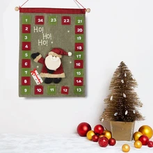 Рождественский Санта Клаус, войлочная ткань, календарь, обратный отсчет, кулон, украшение, подарок, рождественское подвесное украшение, принадлежности
