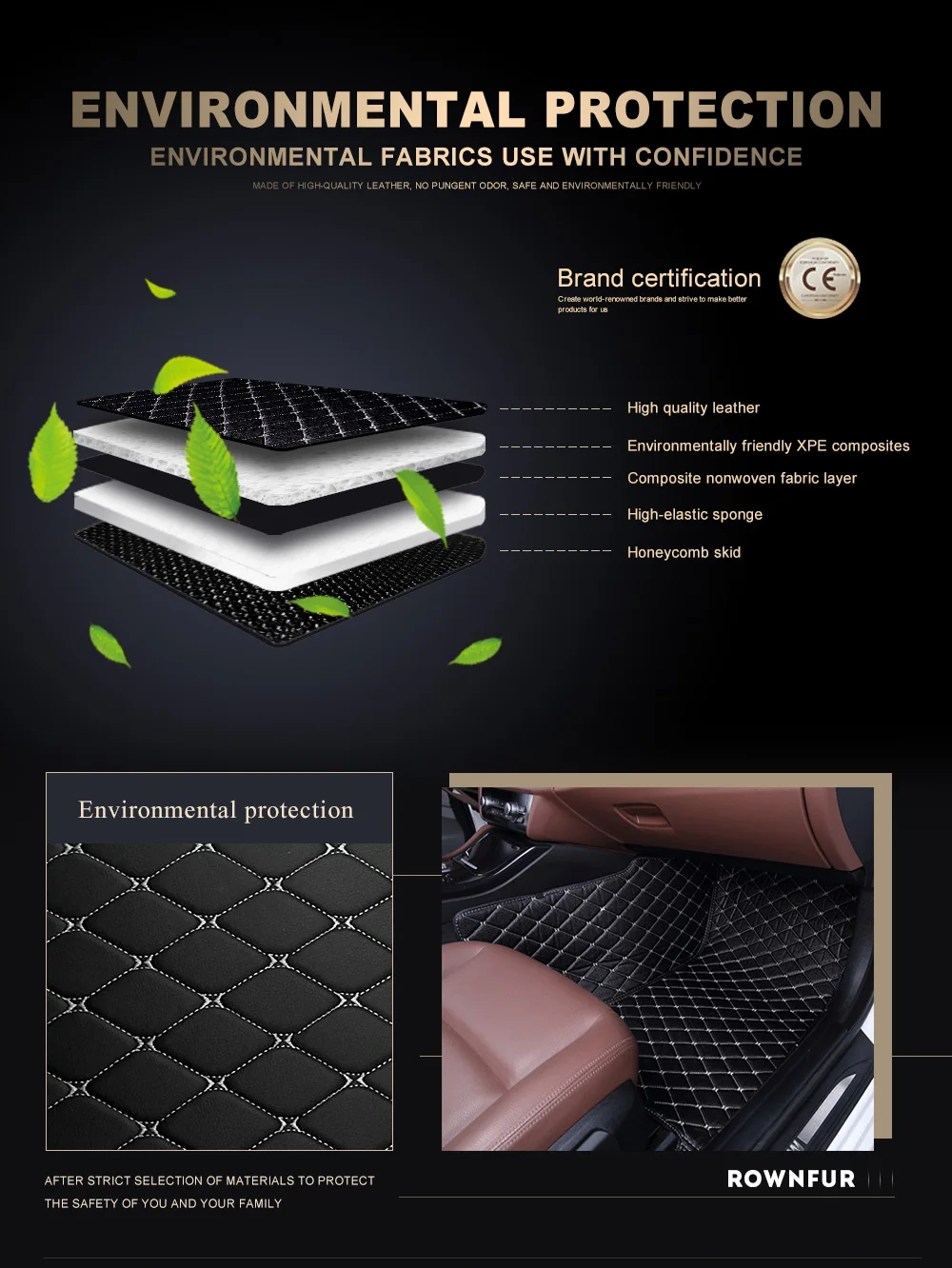 Автомобильный кожаный напольный коврик для Mercedes Benz S400 maybach, w221, w222, водонепроницаемый, на заказ, 3D коврик, автомобильные аксессуары для интерьера