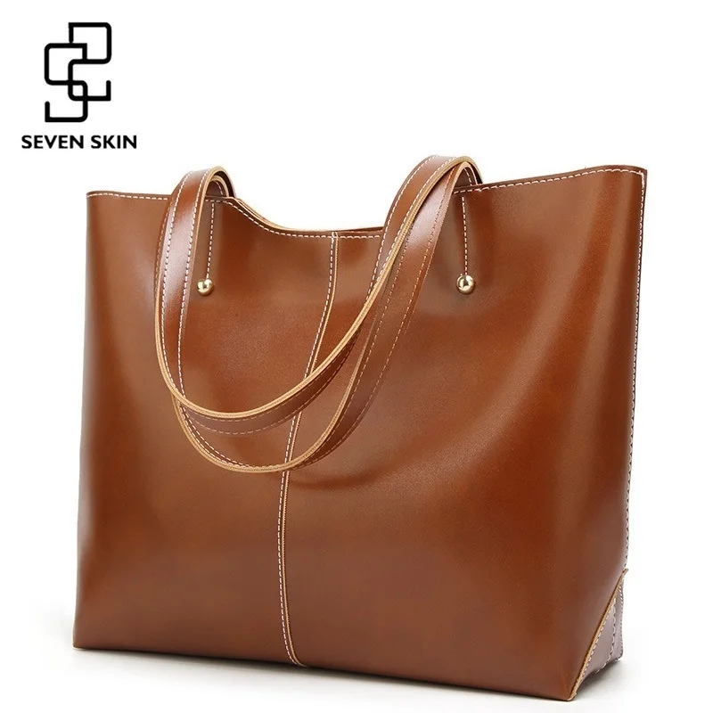 

SEVEN SKIN New Vintage Women Shoulder Bags Causal Large Capacity Tote Bag for Female PU Leather Fashion Handbags bolsa feminina