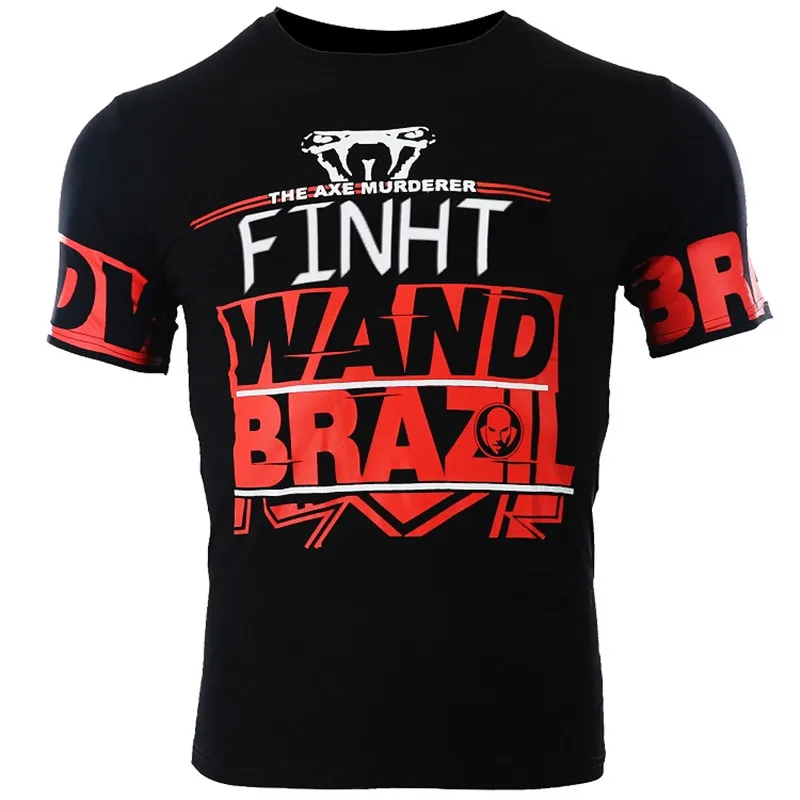 

2018 New Wanderlei Wand Conflict Short Sleeve MMA Muay Thai Fight Fitness Men T-shirt UFC Fighting Casual t shirt XXL~4XL
