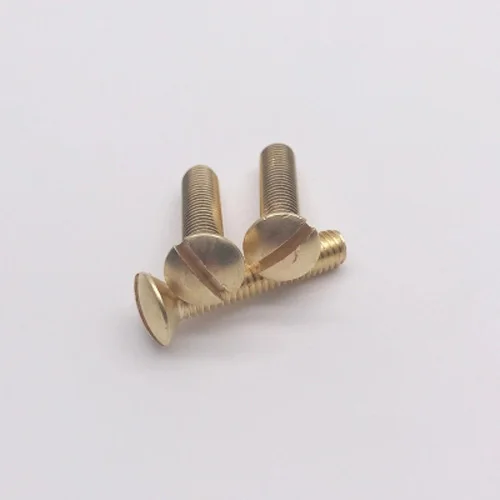 10pcs M3.5 Slotted Half countersunk head screw Brass machine bolt one