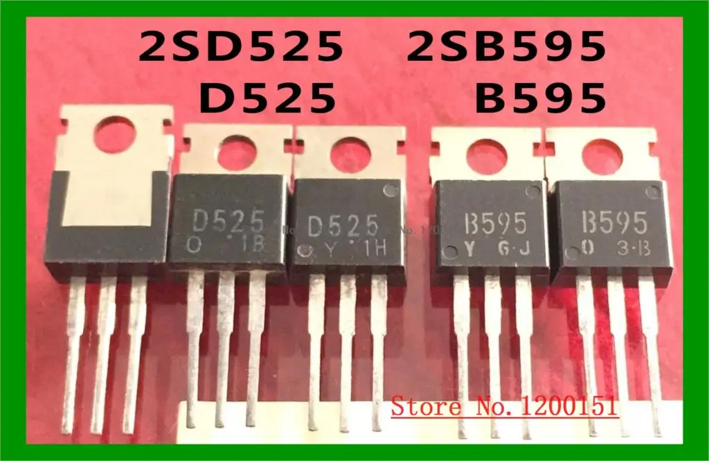 

10pcs/lot=5 pair 2SD525 2SB595 D525 B595 100V/5A to220