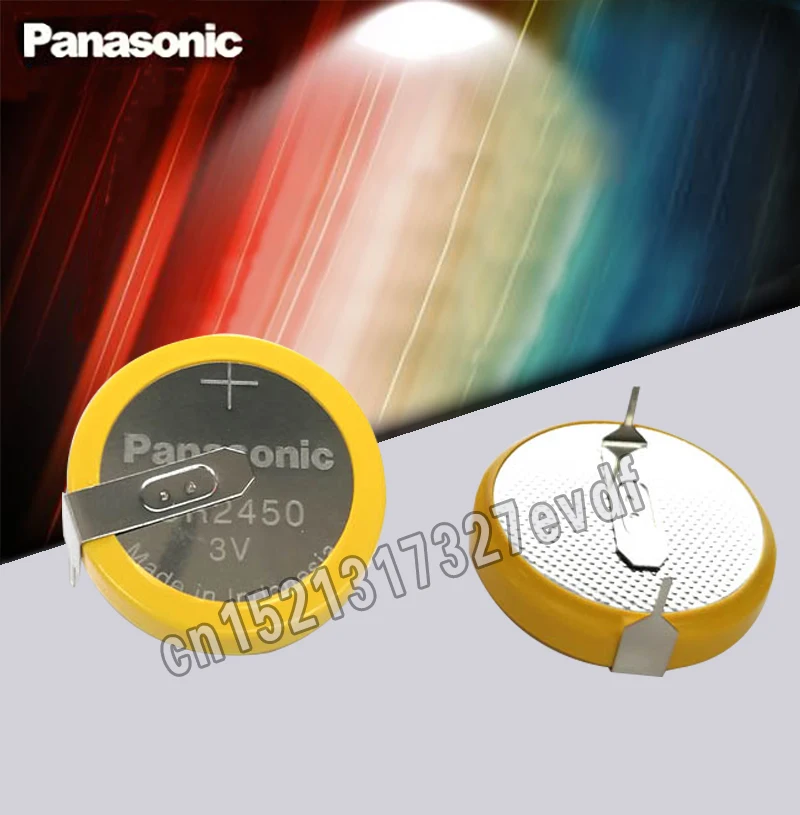 Оригинальная литиевая батарея Panasonic CR2450 2 шт./лот с контактами 3 в монет батарейка