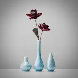 Ручной работы Art синий творческий Керамика ваза Zen гостиной журнальный столик Цветочная композиция дома Аксессуары Украшения