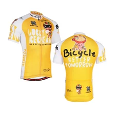 Велосипед Команда мужчин желтый Велоспорт Джерси Топы полиэстер с коротким рукавом велосипед одежда Летний стиль размер S-3XL