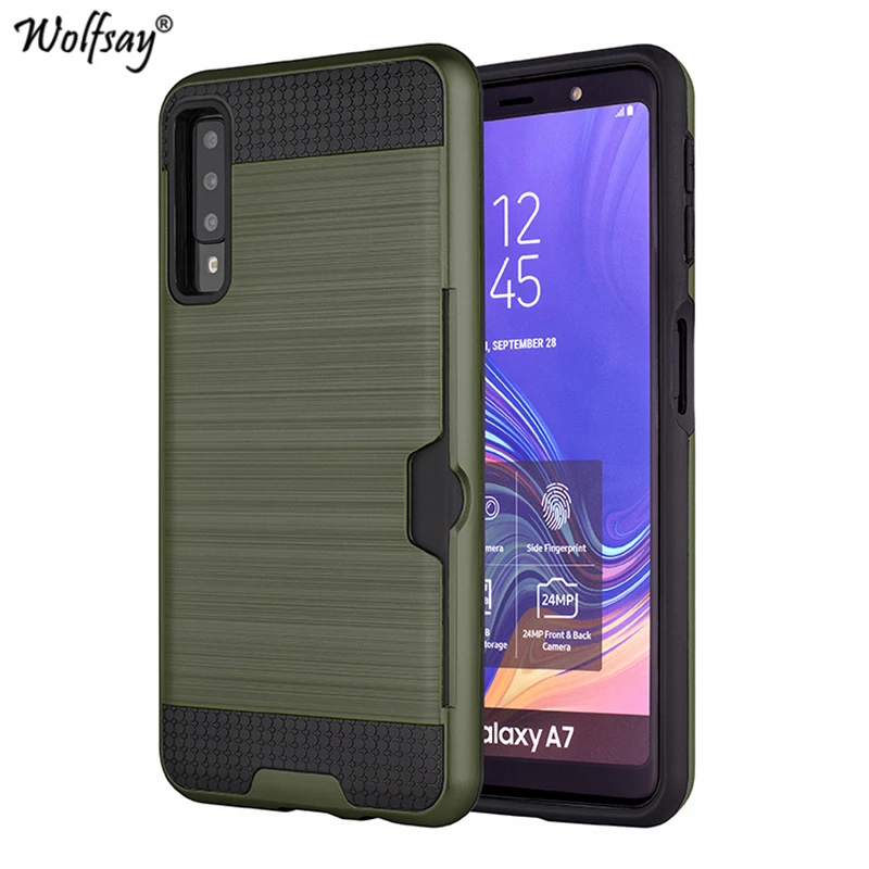 Чехол для Samsung Galaxy A7 2018 чехол с держателем карт прочный защитный телефона A750 |