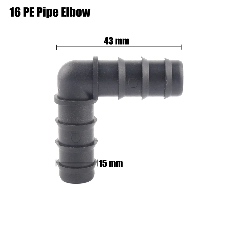 10pcs 16mm PE Pipe Connectors Garden Water Micro Drip Irrigation Pipe Hose Connector Watering System Joints Tee Elbow Plug drip system kit Watering & Irrigation Kits