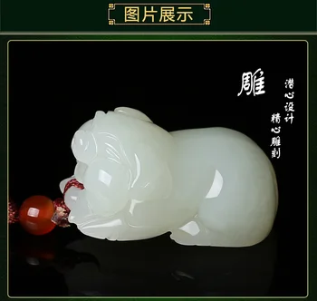 

Xinjiang hetian yu white fortune pig pendant male and female zodiac pig pendant/