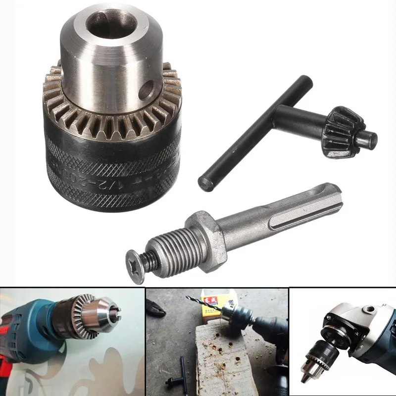 

1.5-13mm Thread 1/2"-20UNF Rotary Hammer Drill Chuck Tool+ Key +SDS Plus Shank