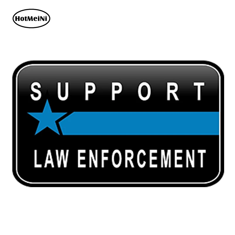 

HotMeiNi 16cm x 8cm Car Styling Pro Waterproof Car Sticker Support Law Enforcement Blue Line Support Decal Bumper Accessories