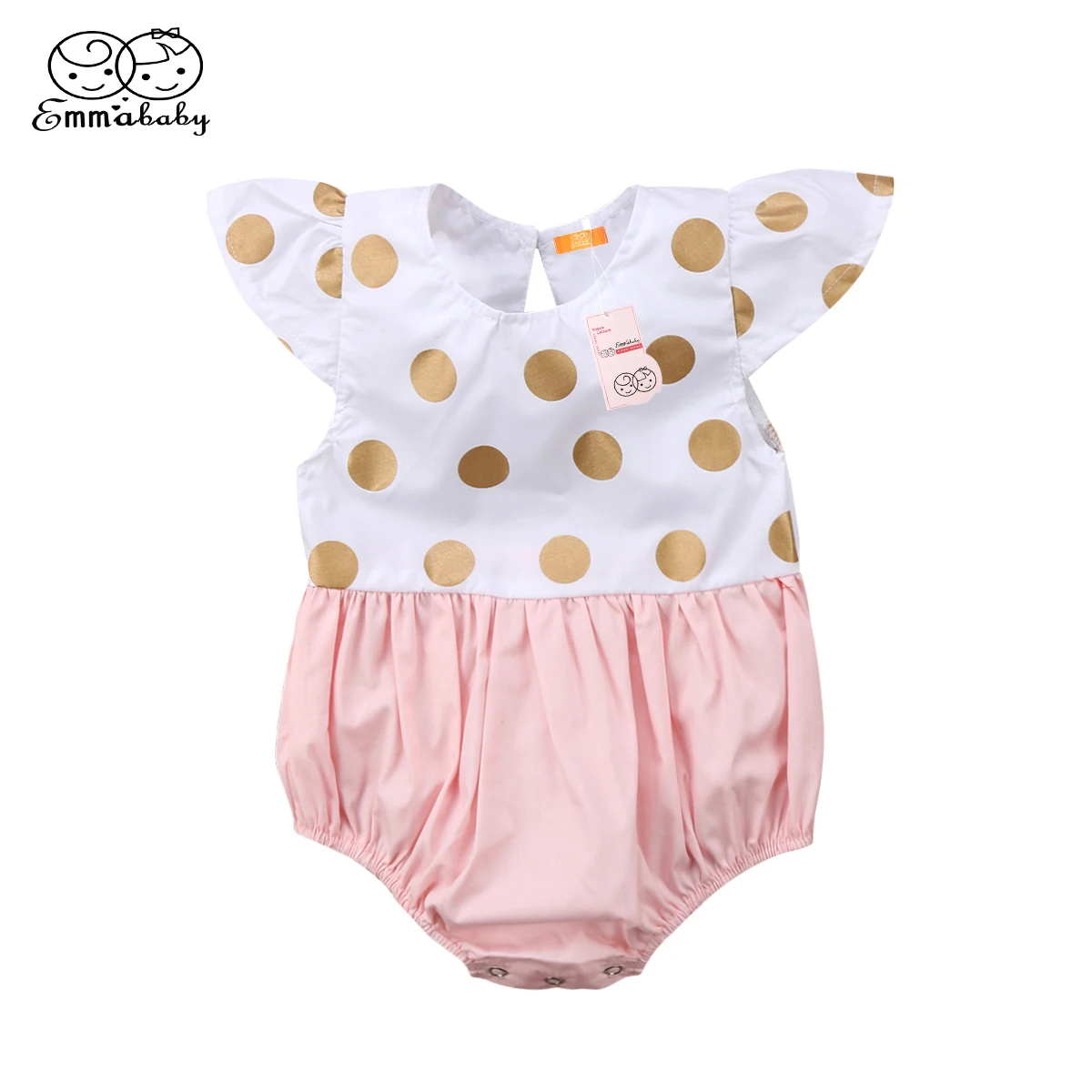 New Cute Newborn Toddler Baby Girl Kid Clothes Bodysuit Polka Dot Fly Sleeve Bodysuits Outfits