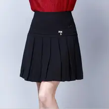 Осенняя и зимняя женская короткая юбка новая однотонная плиссированная юбка большого размера высокого качества