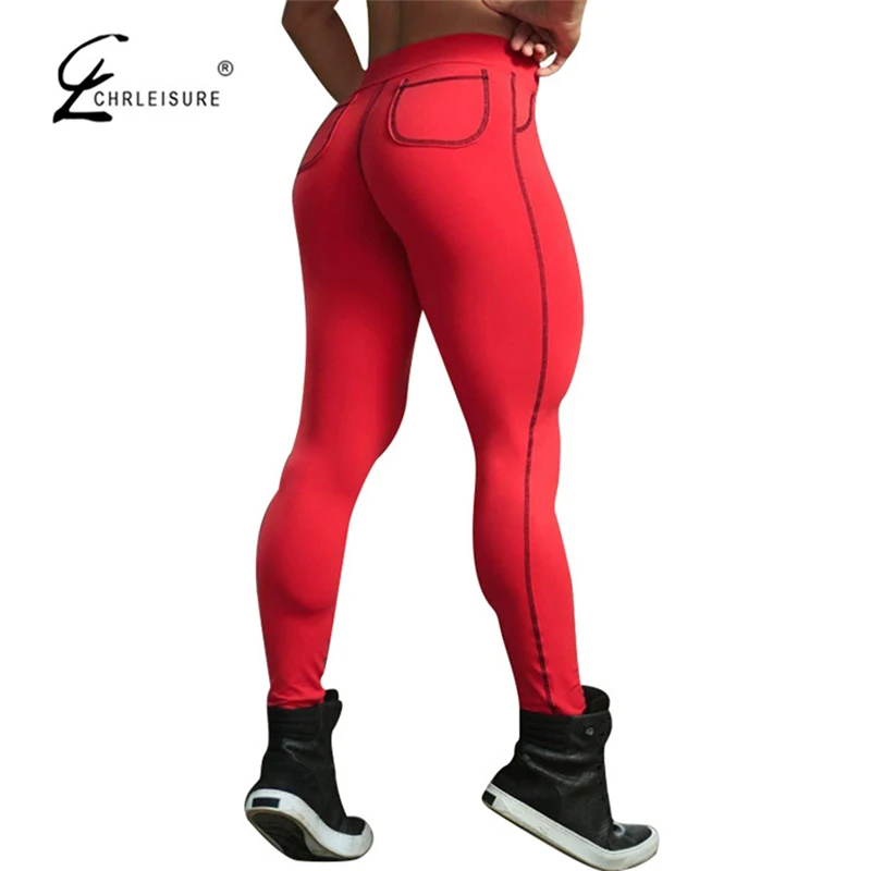 CHRLEISURE Fashion Push Up Leggings Women Casual Skinny Bodybuilding Leggins Workout Legging