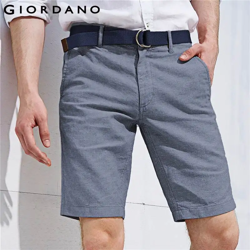 Giordano Men Shorts Summer Straight Linen Cotton Male Fashion Short ...