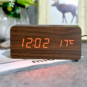 

Wooden wooden clock, digital clock, electronic clock and cost Multi-color FiBiSonic alarm clock with thermometer