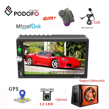 

Podofo 2 Din RDS Car Radio GPS Car Multimedia MP5 Player 7" HD Car Stereo IOS/Android Mirror Link Autoradio Support Micphone