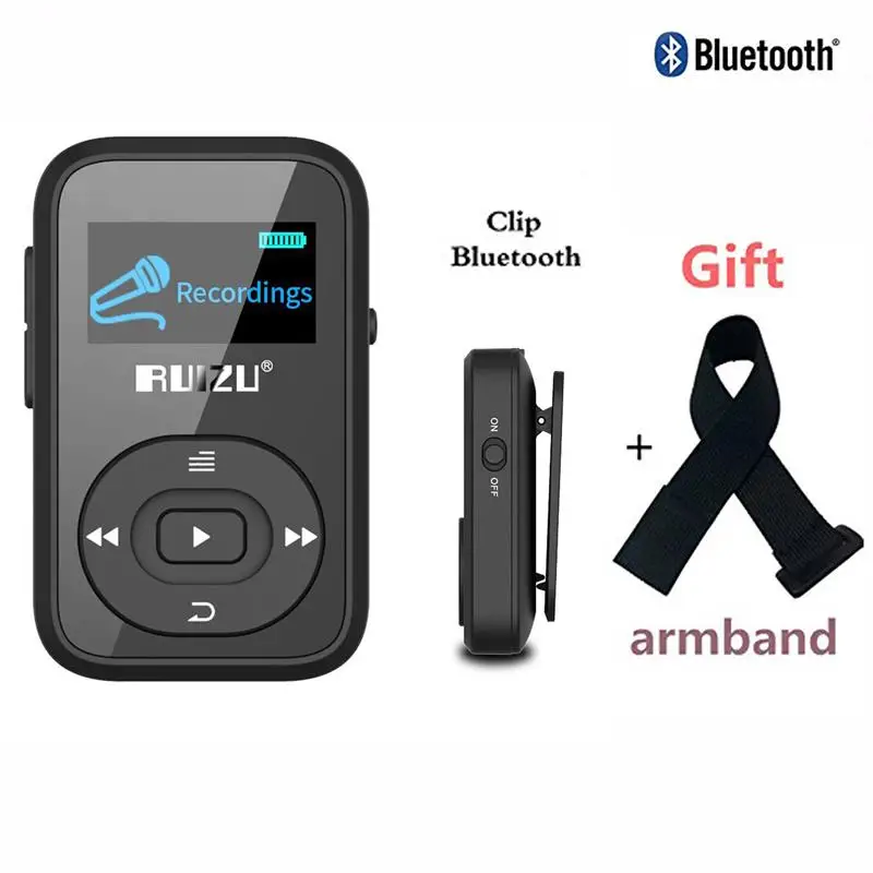 Mp3 плеер RUIZU X26 с клипсой Bluetooth 8 ГБ 1 дюйма|mp3 music player|mp3 playerbluetooth mp3 player |
