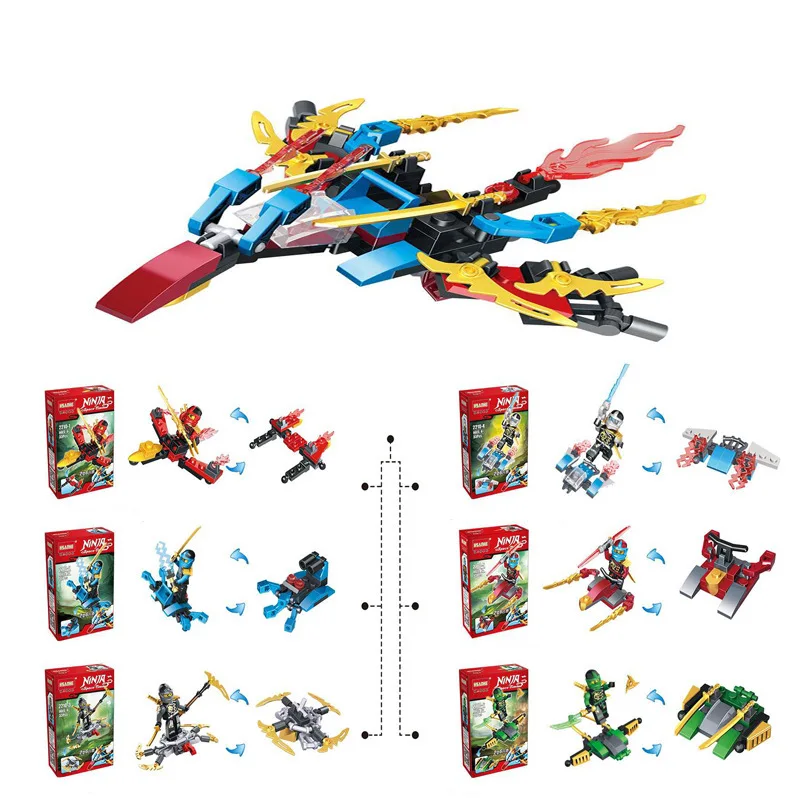 

Children Building Space Ninja Model 6 In 1 Small Boxes Mini Toys For 3-7 Years Old Kids Christmas Educational Birthday Gift