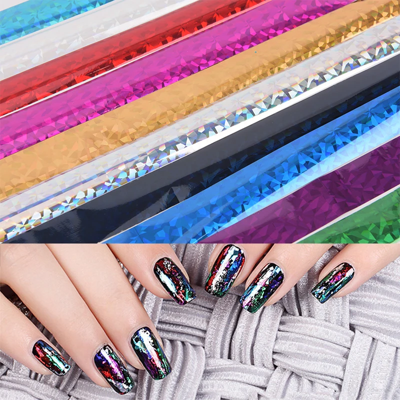 1 Box/10pcs Transparent Starry Sky Nail Art Transfer Sticker Holographic Nail Foil Set Manicure Nail Art Decals Hot Sale