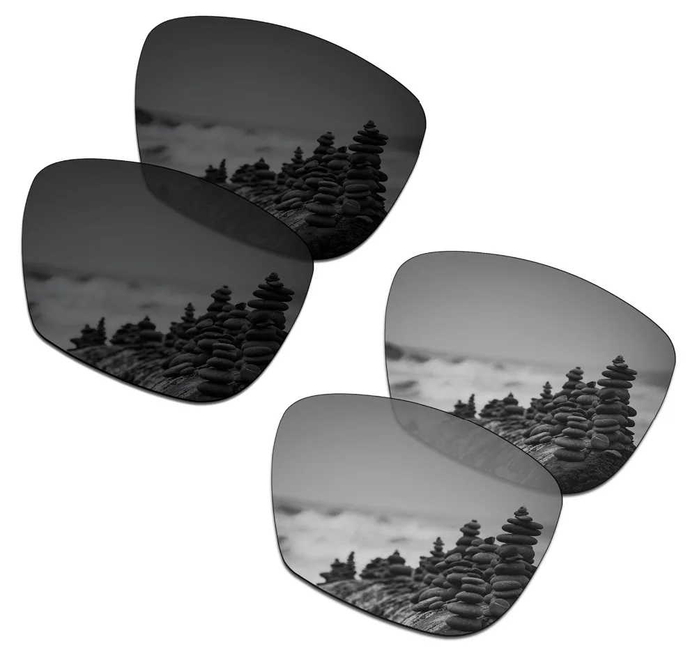 

SmartVLT 2 Pairs Polarized Sunglasses Replacement Lenses for Oakley Hold On Stealth Black and Silver Titanium