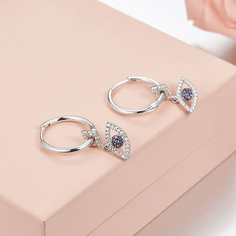 Серьги кольца женские из серебра 925 пробы с фианитом 3 цвета|Серьги-кольца| |