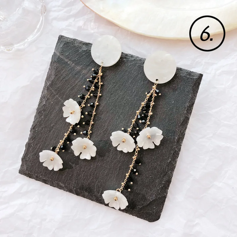 2018 Simple New Fashion Women Accessories Bohemia Mori Girl Shell Lace Geometric Drop Earrings for Girl Student Part Jewelry