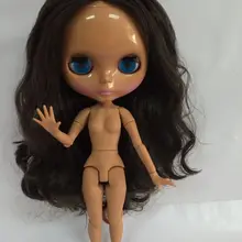Обнаженная кукла Blyth, кукла с гибкими суставами, черная кукла подходит для DIY Изменить игрушка BJD для девочек