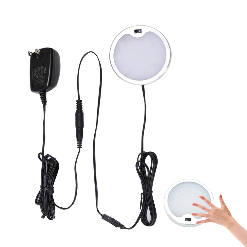 Best AIBOO Under Cabinet Counter Hand Wave Activated Puck Lighting Kit, Dimmable Ultra Slim Display Cupboard Shelf Lights for Kitchen