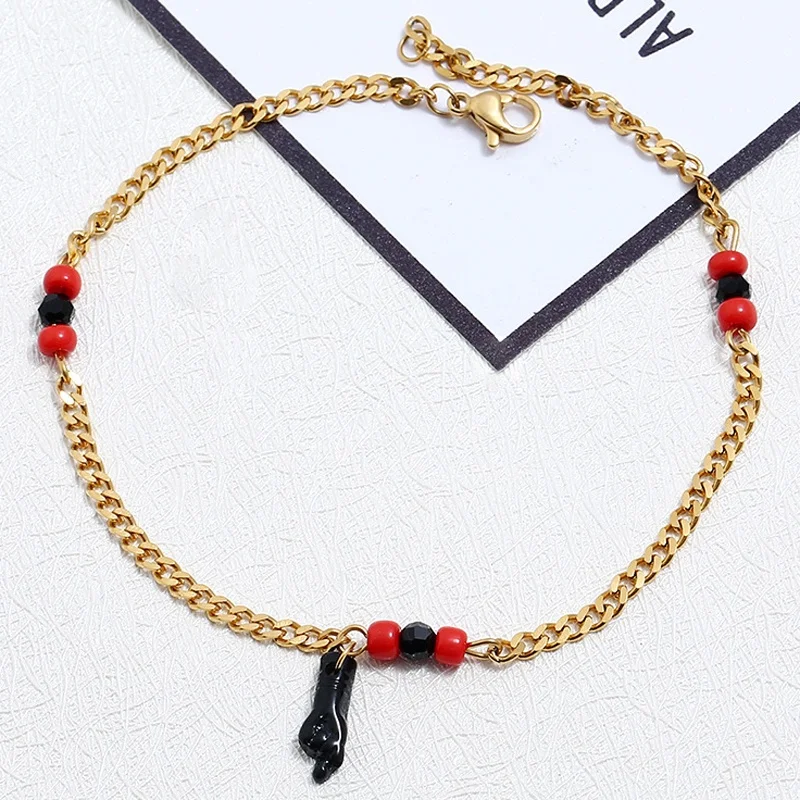 Браслет с золотым наполнителем для малышей PULSERA MANO DE AZABACHE BEBE/18KC