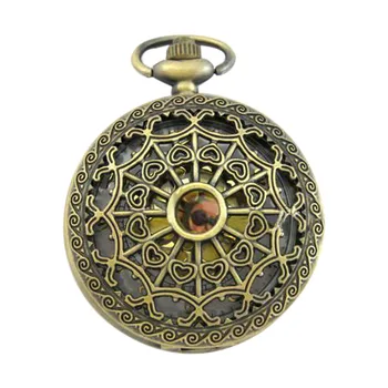 

Steampunk Unisex Retro Antique Bronze Pocket Watch Quartz Clock Necklace Pendant For Women Men LXH