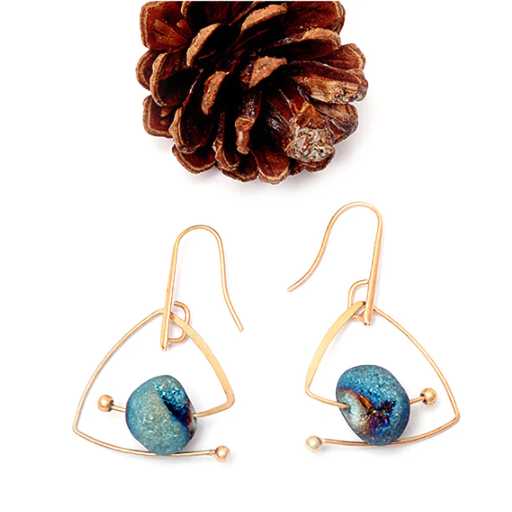

Available Casual 2018 Vintage Natural Stone Dangle Earrings Best Simple Item Magic Gift High Quality