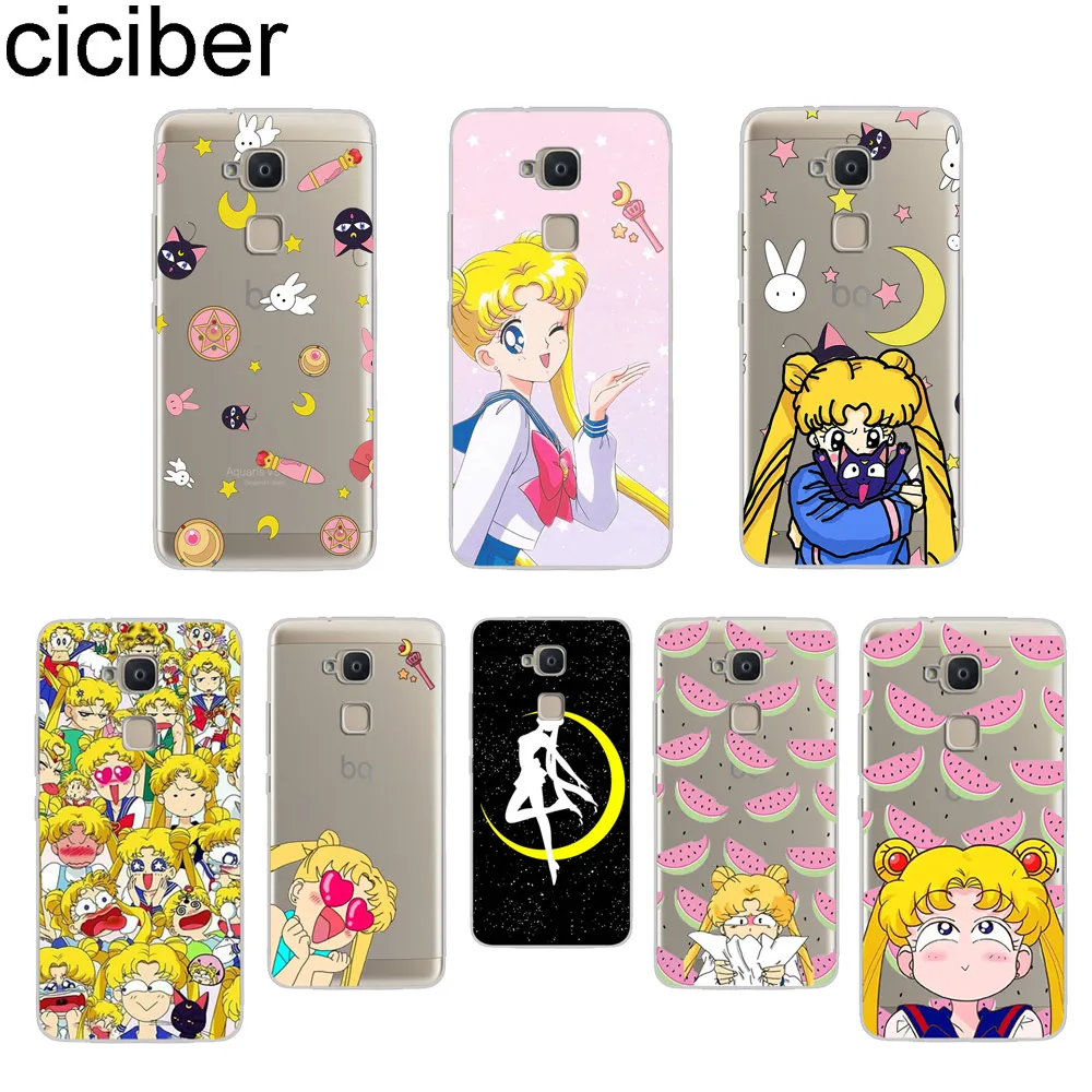 

ciciber Phone Case for BQ Aquaris X2 X Pro V VS U U2 Lite Plus Cover for Aquaris E5s 4.5 M5 M5.5 M4.5 X5 Soft TPU Sailor Moon