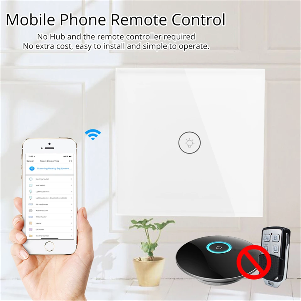 Умный выключатель Wi Fi Tuya Domotica 1 3 клавиши европейский стандарт тип 86 настенный