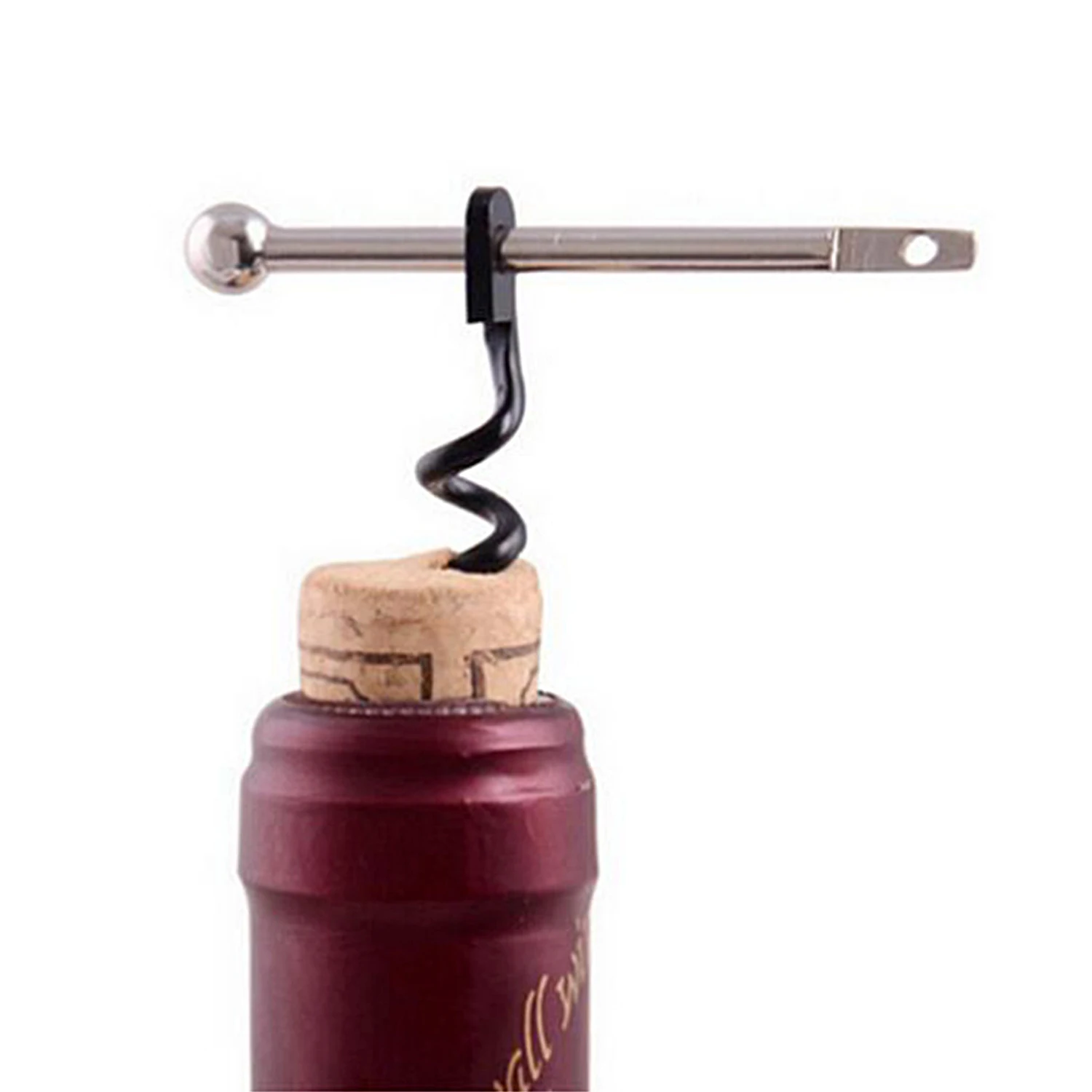 Behogar Portable Mini Red Wine Bottle Lever Corkscrew Opener Keychain