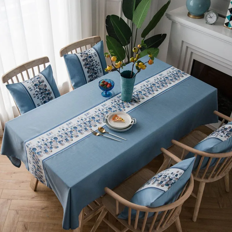 

Classical Jacquard Table Cloth Flag Modern Solid Waterproof Square Rectangle Tablecloth Dinning Table Dustproof Cover tapetes