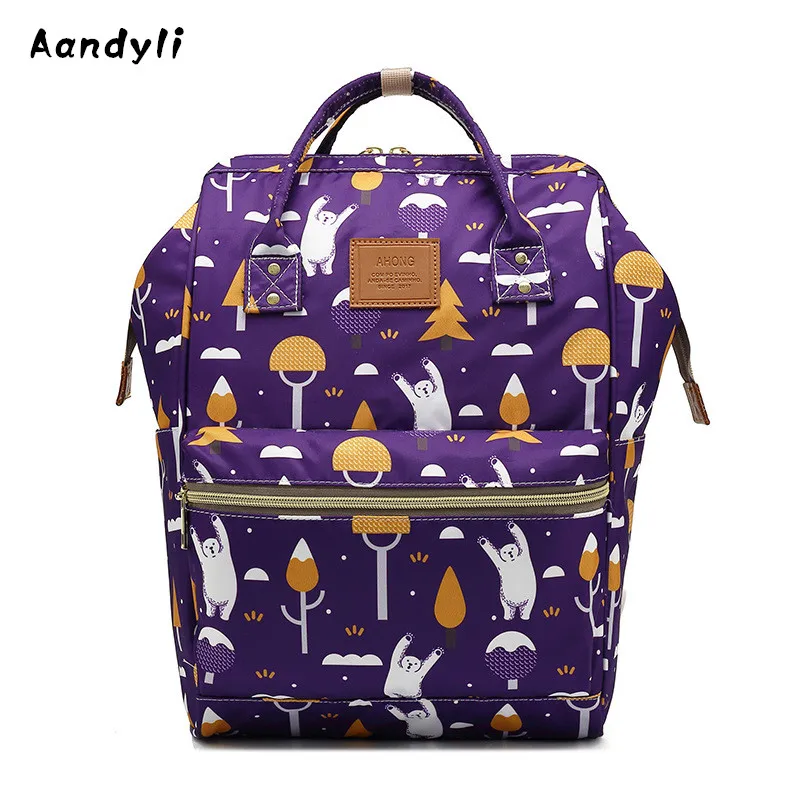 2018 Новый женский рюкзак с принтом, водонепроницаемый нейлоновый рюкзак для путешествий, модный студенческий рюкзак в студенческом стиле