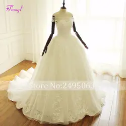 Fmogl романтическое бальное платье с вырезом лодочкой и открытыми плечами, свадебные платья 2019, кружевные аппликации, свадебное платье