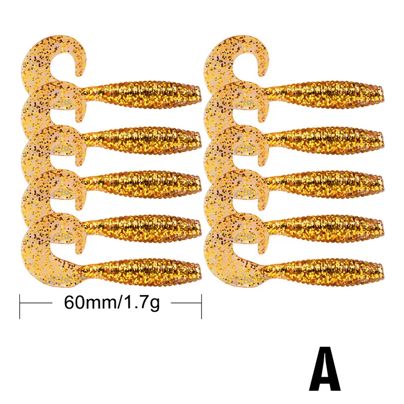 10 шт. 60 мм/1,7 г Силиконовые Мягкие рыболовные приманки плавающий резиновый приманка leurre de peche хвост искусственные рыболовные снасти