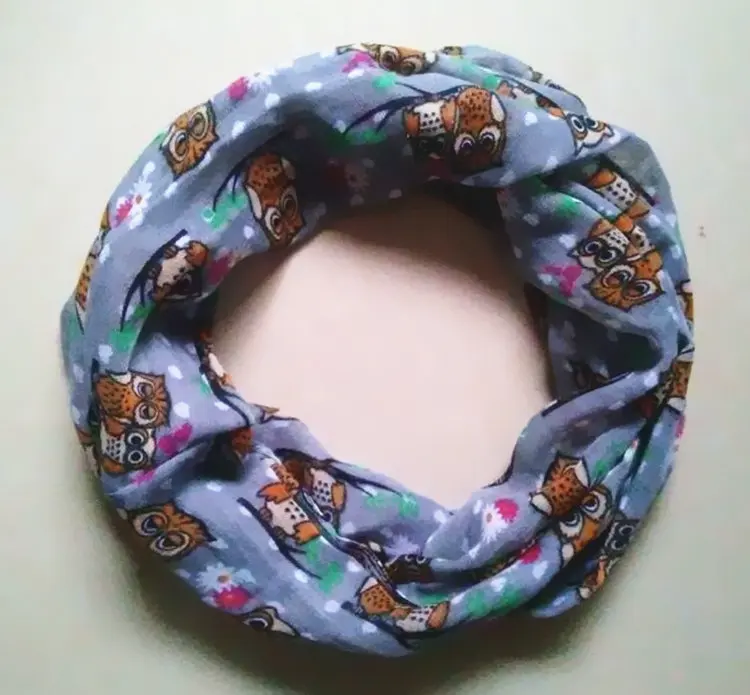 thumbnail image 1 of 10 unidades/lote de 6 colores nuevos para niñas y niños, bufandas con estampado de búho pequeño, bufandas infinitas para niños, accesorios para bebés, 1 of 5