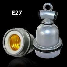 LumiParty E27 de aluminio Portalámparas retro de calor de cerámica base de bombilla con tornillo hembra Vintage luz de techo adaptador